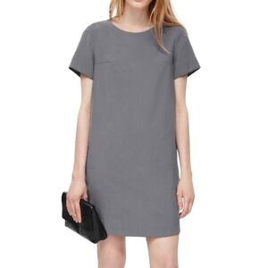 COS Dress Gray Short Sleeve Crew Neck Shift Dress Size 2 Size XS